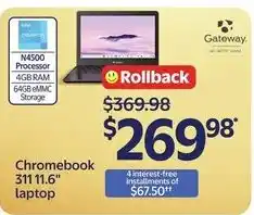 Walmart Gateway Chromebook 311 11.6" laptop offer