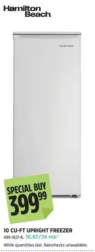 Canadian Tire Hamilton Beach 10 cu-ft upright freezer offer