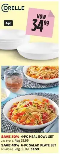 Canadian Tire Corelle 4-pc meal bowl set offer