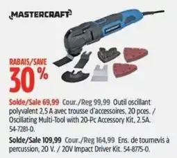 Canadian Tire Mastercraft oscillating multi-tool with 20-pc accessory kit offer