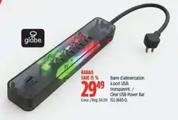 Canadian Tire globe clear usb power bar offer