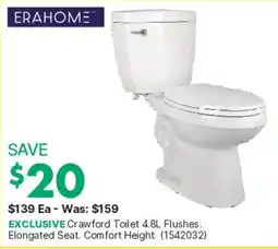 Kent Erahome Crawford Toilet offer