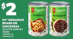 Loblaws PC Organics beans or chickpeas offer