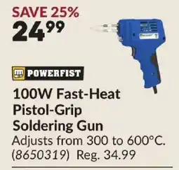 Princess Auto Powerfist 100w fast-heat pistol-grip soldering gun offer