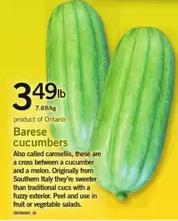 Loblaws Barese cucumbers offer
