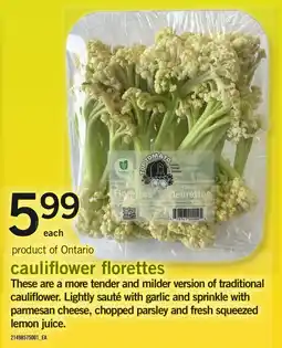 Loblaws top tomato cauliflower florettes offer