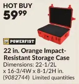 Princess Auto Powerfist 22 in. Orange Impact-Resistant Storage Case offer