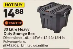 Princess Auto Tactix 30 Litre Heavy Duty Storage Box offer