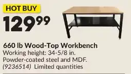 Princess Auto 660 lb Wood-Top Workbench offer