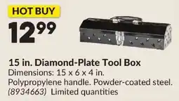 Princess Auto 15 in. Diamond-Plate Tool Box offer