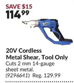 Princess Auto 20V Cordless Metal Shear offer