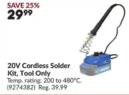 Princess Auto 20v cordless solder kit, tool only offer