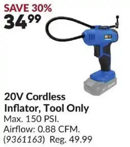 Princess Auto 20V Cordless Inflator offer