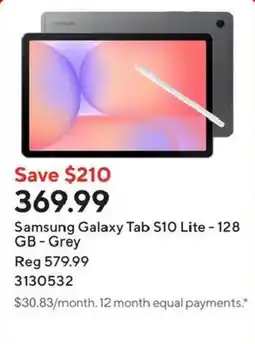 Staples Samsung galaxy tab s10 lite - 128 gb - grey offer