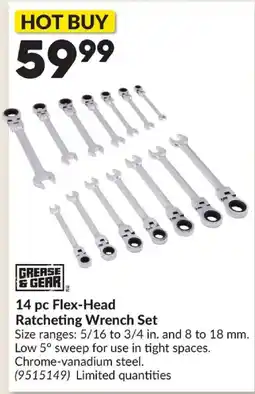 Princess Auto Grease & Gear 14 pc Flex-Head Ratcheting Wrench Set offer
