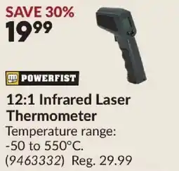Princess Auto Powerfist 12:1 Infrared Laser Thermometer offer