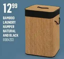 Canac Bamboo laundry hamper natural and black offer