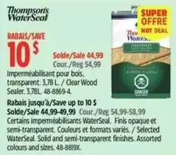Canadian Tire Thompson's WaterSeal Clear Wood Sealer offer