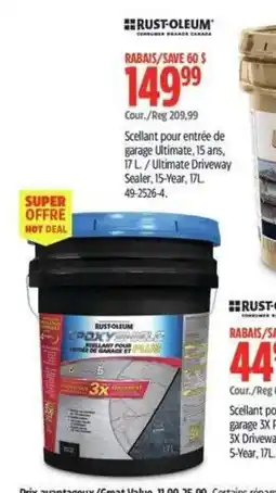 Canadian Tire Rust-oleum epoxy shield plus offer