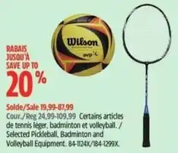 Canadian Tire Wilson pickleball and badminton equipment offer