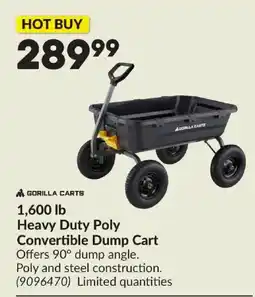 Princess Auto Gorilla Carts Heavy Duty Poly Convertible Dump Cart offer