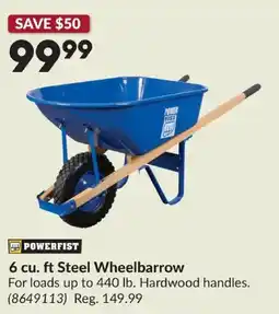 Princess Auto Powerfist 6 cu. ft Steel Wheelbarrow offer