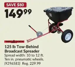 Princess Auto Red Rock 125 lb Tow-Behind Broadcast Spreader offer