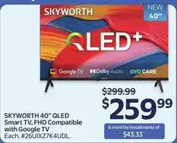Walmart Skyworth 40" QLED Smart TV, FHD Compatible with Google TV offer