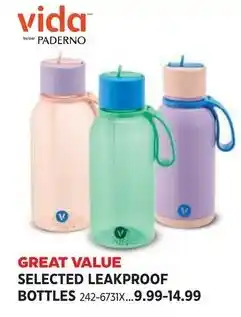 Canadian Tire Vida leakproof bottles offer