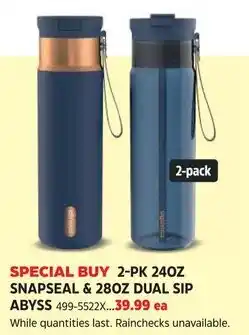 Canadian Tire Abyss snapseal & 28oz dual sip offer
