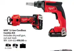 Home Hardware Milwaukee M18 Li-Ion Cordless Combo Kit offer