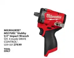 Home Hardware Milwaukee M12 FUEL Stubby 1/2" Impact Wrench offer
