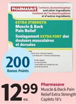 Pharmasave Pharmasave Muscle & Back Pain Relief Extra Strength Caplets 18's offer