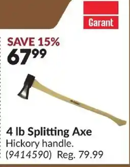 Princess Auto Garant 4 lb Splitting Axe offer