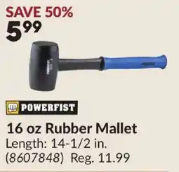 Princess Auto Powerfist 16 oz Rubber Mallet offer