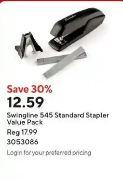 Staples Swingline 545 standard stapler value pack offer