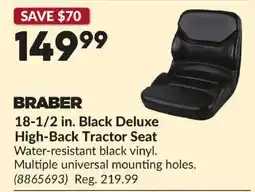 Princess Auto Braber 18-1/2 in. Black Deluxe High-Back Tractor Seat offer
