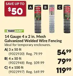 Princess Auto Yardgard 14 Gauge 4 x 2 in. Mesh Galvanized Welded Wire Fencing offer