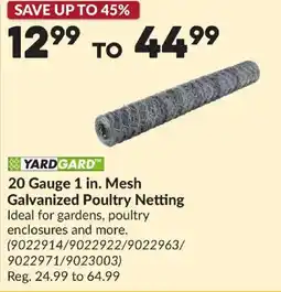 Princess Auto Yardgard 20 Gauge 1 in. Mesh Galvanized Poultry Netting offer