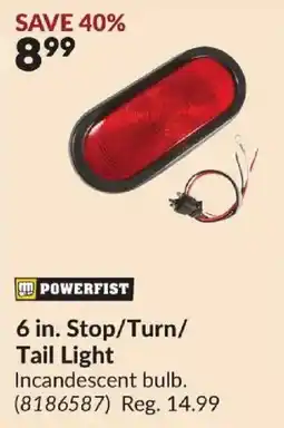 Princess Auto Powerfist 6 in. Stop/Turn/Tail Light offer