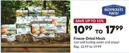 Princess Auto Backpacker's Pantry freeze-dried meals offer