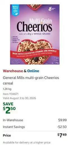 Costco General Mills multi-grain Cheerios cereal offer