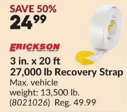 Princess Auto Erickson 27,000 lb Recovery Strap offer