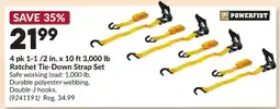 Princess Auto Powerfist ratchet tie-down strap set offer