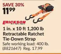 Princess Auto Erickson retractable ratchet tie-down strap offer