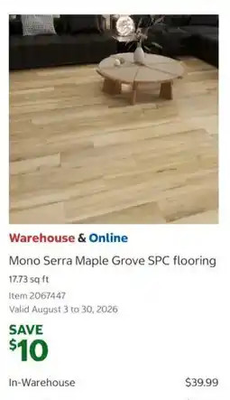 Costco Mono Serra Maple Grove SPC flooring offer