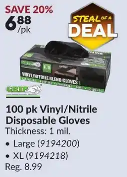 Princess Auto Grip vinyl nitrile blend gloves offer