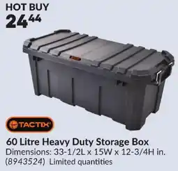Princess Auto Tactix 60 Litre Heavy Duty Storage Box offer