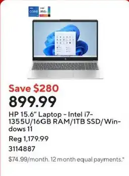 Staples Hp 15.6" laptop offer