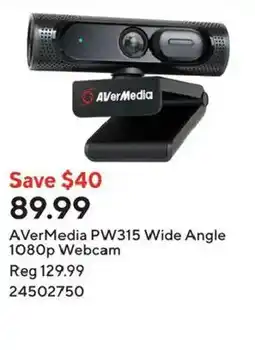Staples AverMedia PW315 Wide Angle 1080p Webcam offer